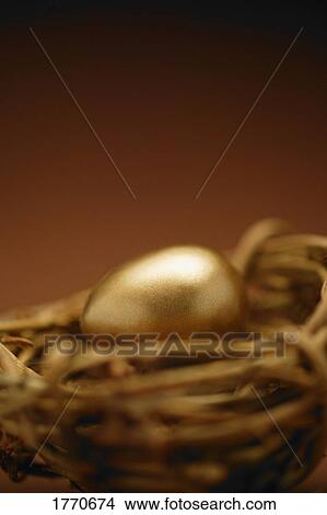 Golden egg in nest View Large Photo Image Picture - Golden egg in nest. Fotosearch