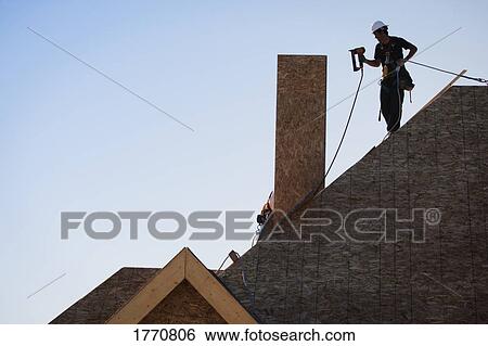 Stock Photograph - House construction. Fotosearch