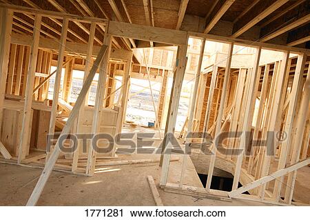 Stock Image - House interior under construction. Fotosearch