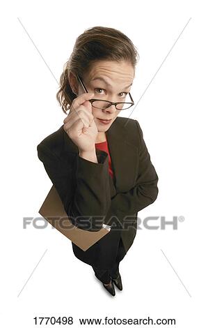 Stock Photo - Inquiring businesswoman. Fotosearch