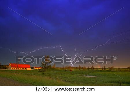 Lightning in sky over a Saskatchewan farm View Large Photo Image Stock Image - Lightning in sky over a Saskatchewan farm. Fotosearch