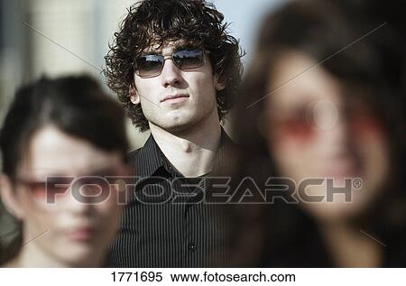 Stock Photography - Male model with sunglasses. Fotosearch