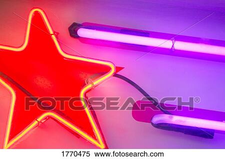 Stock Photography - Neon star light. Fotosearch