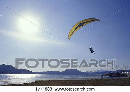 Para glider in flight View Large Photo Image Stock Image - Para glider in flight. Fotosearch