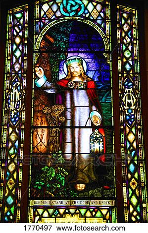 Stained glass window of Christ View Large Photo Image Stock Photo - Stained glass window of Christ. Fotosearch