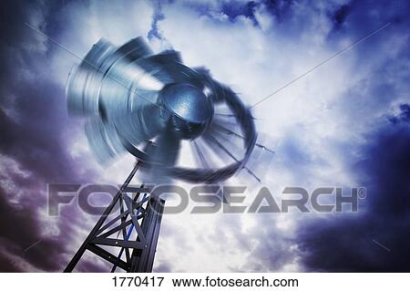 Stock Photo - Windmill moving. Fotosearch