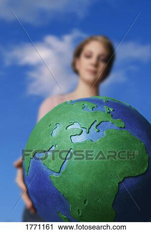Stock Image - World globe. Fotosearch