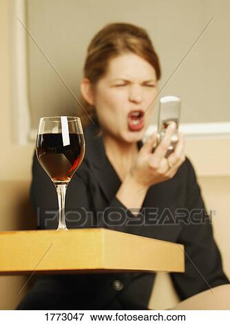 Stock Photo - Angry telephone call. Fotosearch