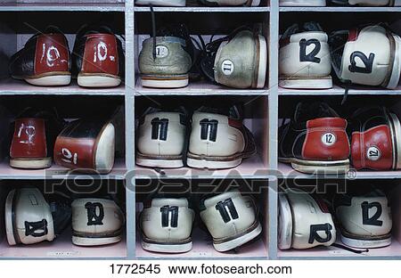Bowling shoes for hire View Large Photo Image Stock Photography - Bowling shoes for hire. Fotosearch