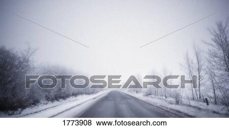 Stock Photo - Country road in winter. Fotosearch