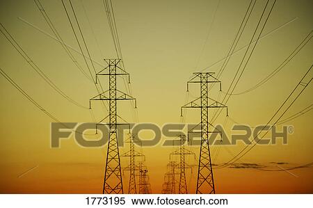 Electricity pylons View Large Photo Image Stock Photography - Electricity pylons. Fotosearch