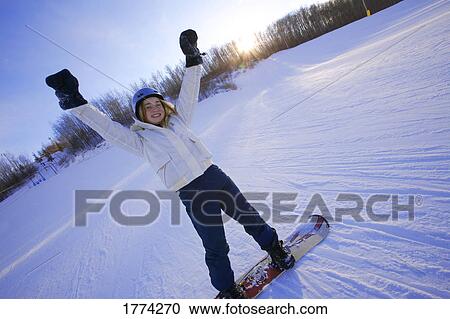 Female snowboarder View Large Photo Image Stock Image - Female snowboarder. Fotosearch