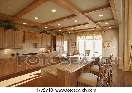 Interior of modern dining kitchen View Large Photo Image Stock Image - Interior of modern dining kitchen. Fotosearch