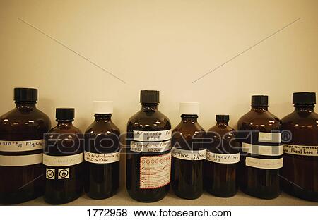 Jars of chemicals View Large Photo Image Stock Photo - Jars of chemicals. Fotosearch