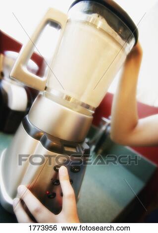 Stock Photograph - Milkshake in blender. Fotosearch
