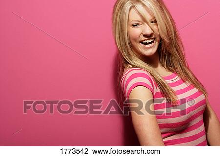 Stock Image - Pretty teenage blonde girl. Fotosearch