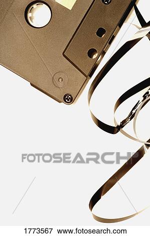 Recording cassette with tape pulled out View Large Photo Image Stock Photo - Recording cassette with tape pulled out. Fotosearch