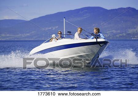 Speed boat moving on water View Large Photo Image Stock Image - Speed boat moving on water. Fotosearch