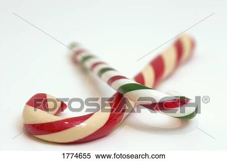 Stock Photography - Two different candy canes. Fotosearch