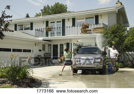 Washing the car View Large Photo Image Stock Photograph - Washing the car. Fotosearch