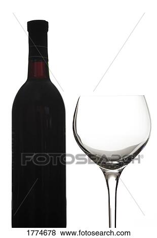 Stock Photo - Wine glass and bottle. Fotosearch