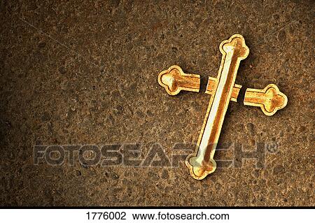 A damaged golden cross View Large Photo Image Stock Image - A damaged golden cross. Fotosearch