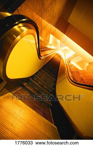 Stock Image - A modern escalator. Fotosearch
