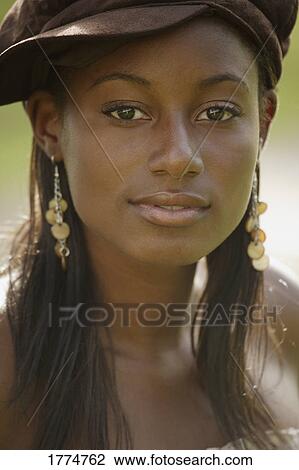 Stock Image - Beautiful black female model. Fotosearch
