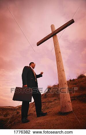Businessman at cross View Large Photo Image Stock Image - Businessman at cross. Fotosearch
