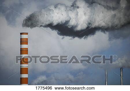 Stock Photograph - Chimney stacks and smoke. Fotosearch