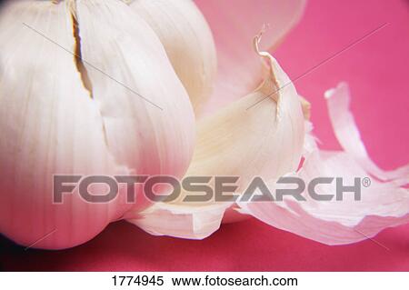 Stock Photography - Close up of broken clove of garlic. Fotosearch
