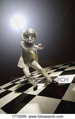 Disco dancer with disco ball for head View Large Photo Image Stock Image - Disco dancer with disco ball for head. Fotosearch
