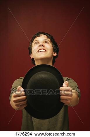 Picture - Man with bowler hat. Fotosearch