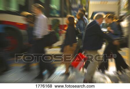 Stock Photo - People in town. Fotosearch