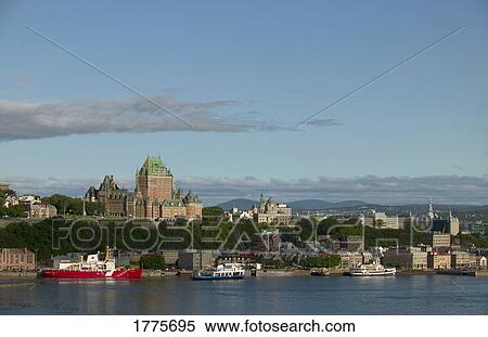 Quebec City, Quebec, Canada - Picturesque town and river View Large Photo Image Stock Photography - Quebec City, Quebec, Canada - Picturesque town and river. Fotosearch