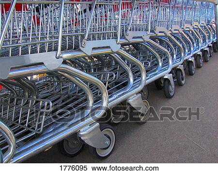 Row of shopping carts View Large Photo Image Stock Photography - Row of shopping carts. Fotosearch