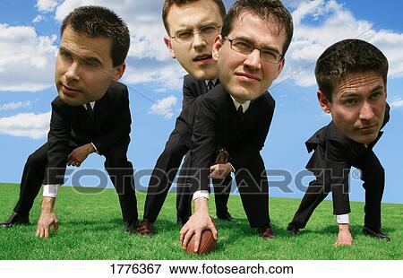 Stock Photo - Team of heads up businessmen. Fotosearch