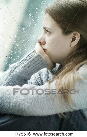 Watching the rain View Large Photo Image Stock Photograph - Watching the rain. Fotosearch