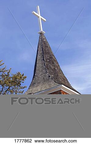 A cross on a church steeple View Large Photo Image Stock Image - A cross on a church steeple. Fotosearch
