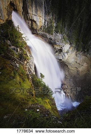A mountain waterfall View Large Photo Image Picture - A mountain waterfall. Fotosearch