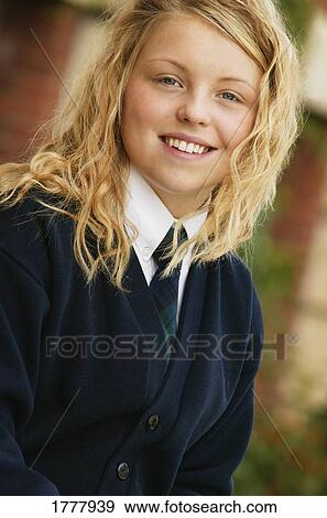 Stock Photo - A portrait of a young woman. Fotosearch