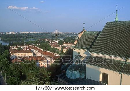 Aerial view across Warsaw Poland View Large Photo Image Stock Photo - Aerial view across Warsaw Poland. Fotosearch