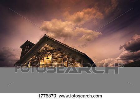 Stock Image - An isolated rural building. Fotosearch