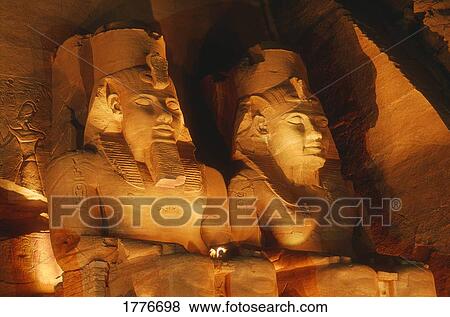 Stock Photo - Ancient Egyptian statues. Fotosearch