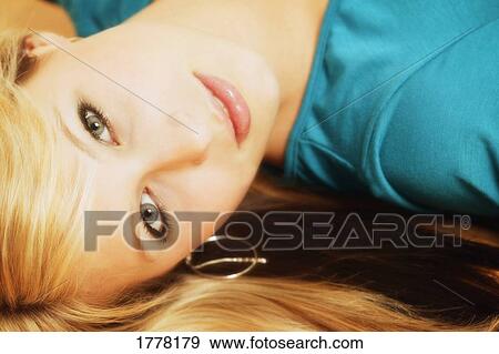 Stock Photo - Attractive blonde woman. Fotosearch