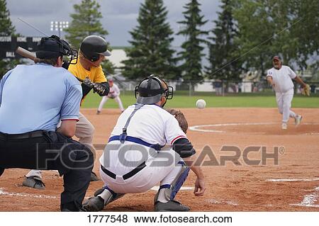 Baseball with batter up View Large Photo Image Stock Photo - Baseball with batter up. Fotosearch