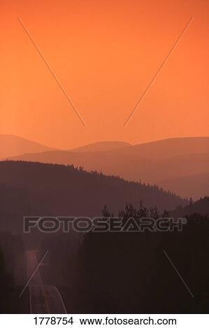 Picture - Chic Choc Mountains at Sunset. Fotosearch