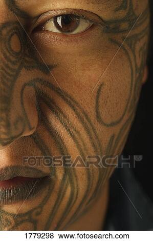 Stock Photo - Closeup of Native face. Fotosearch