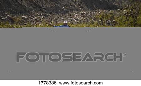 Stock Photograph - Cowboy herding cattle across the river. Fotosearch
