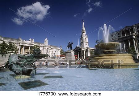 Fountain, Trafalgar Square, London, England View Large Photo Image Stock Image - Fountain, Trafalgar Square, London, England. Fotosearch